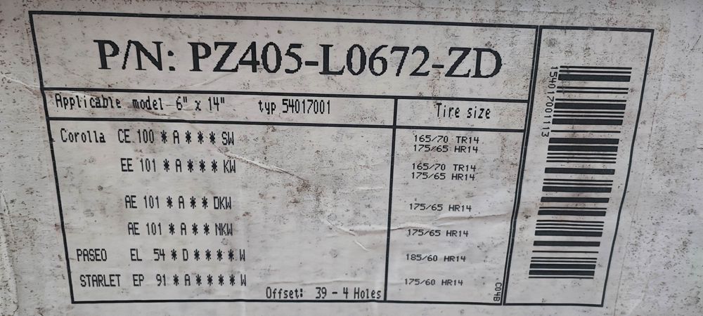 4 Jantes Toyota Corolla Paseo Starlet Novas e Originais