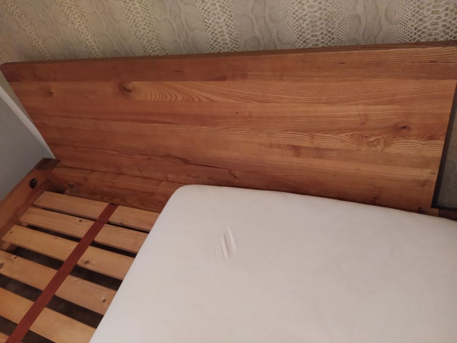 Łóżko Łoże małżeńskie- lity jesion