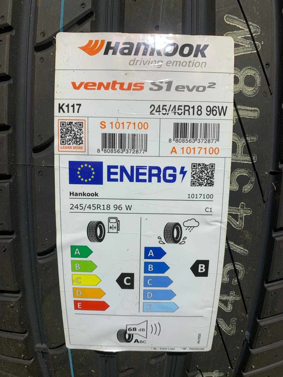 Opony letnie 245/45/18 Hankook Ventus s1 evo 2 K117 96W 2023r