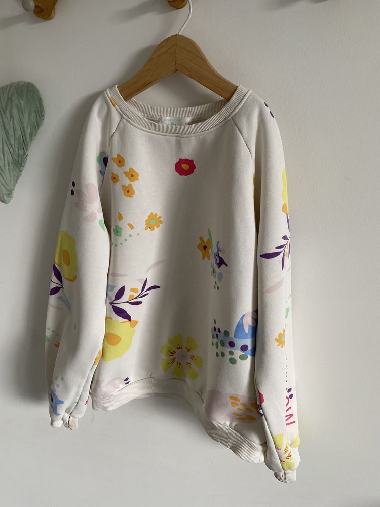 Bluza kremowa kwiaty 134 kolorowe kwiaty jak newbie