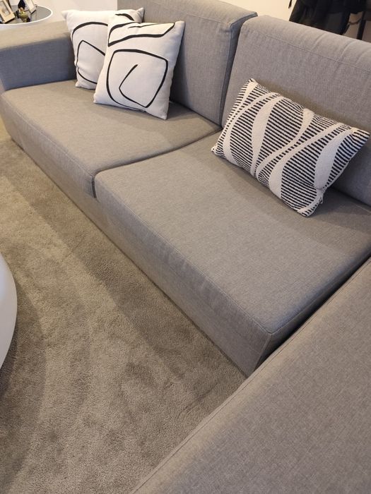 Sofá cinza Laskasas - impermeável com 3 lugares