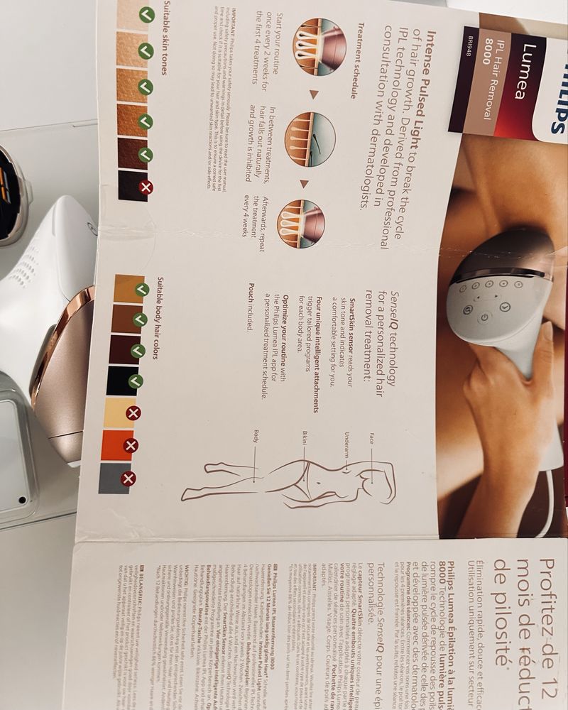 Depilator laserowy philips lumea 8000