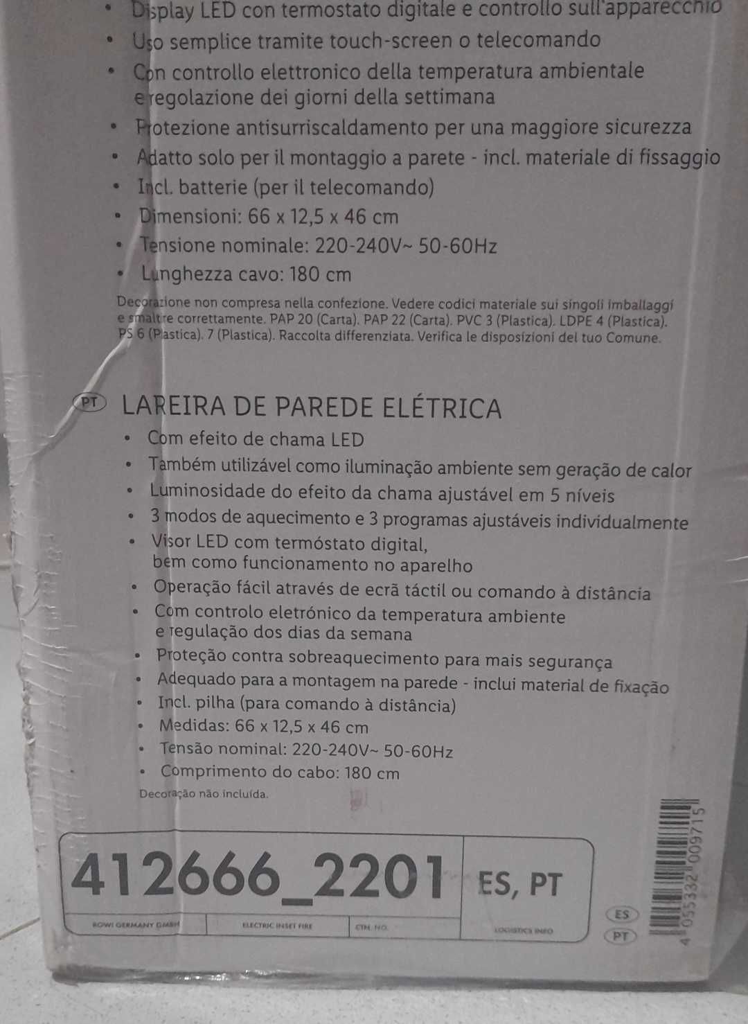Lareira eléctrica Nova