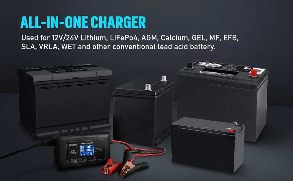 Smart автомобильное зарядное HTRC 12/24В 10/15/20/25/35А востановление