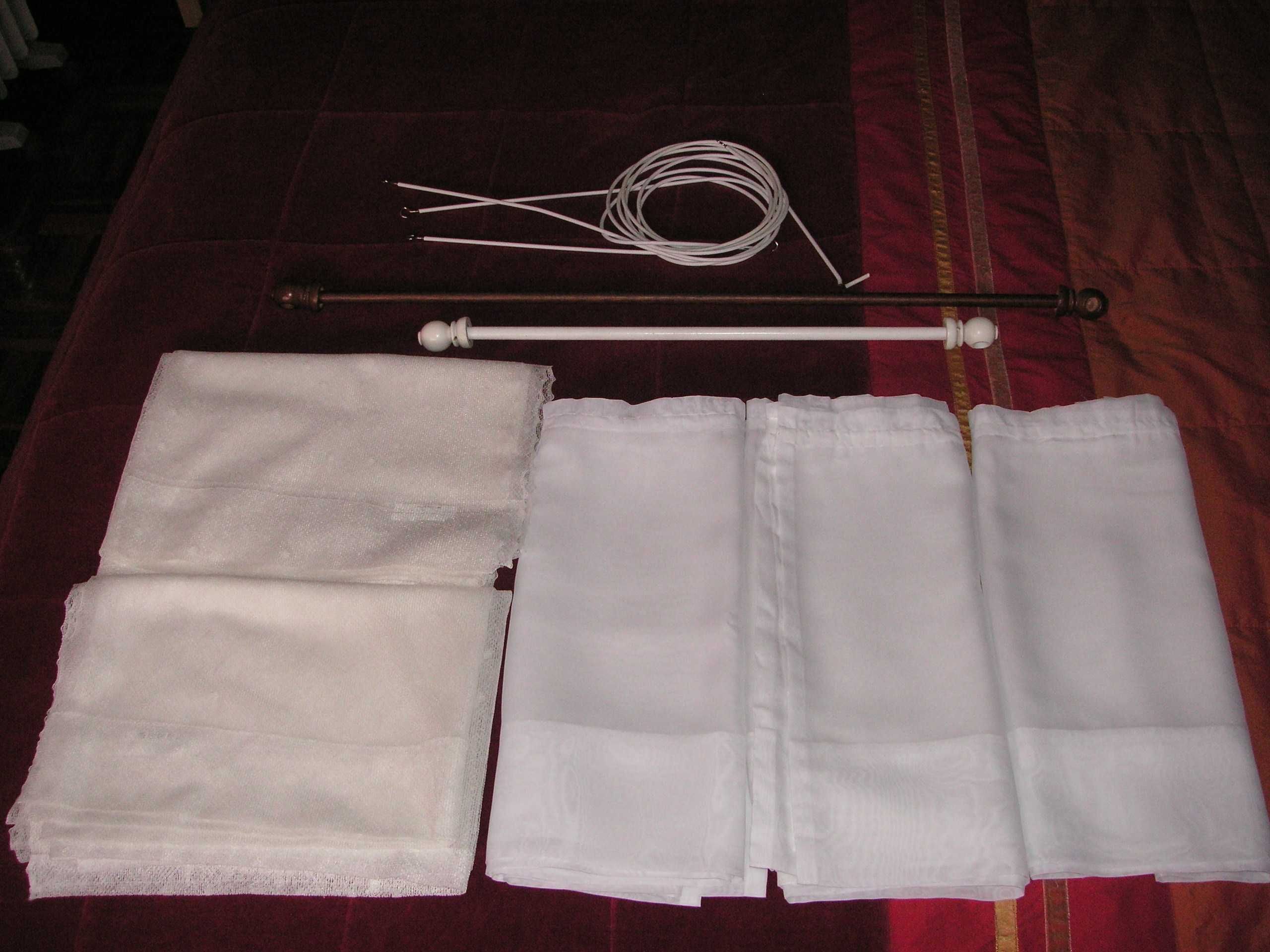 Cortinas, Varão Branco e Castanho c suportes, Esticadores