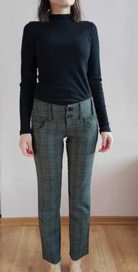 Szare spodnie cygaretki w kratkę, Clockhouse, rozmiar 34