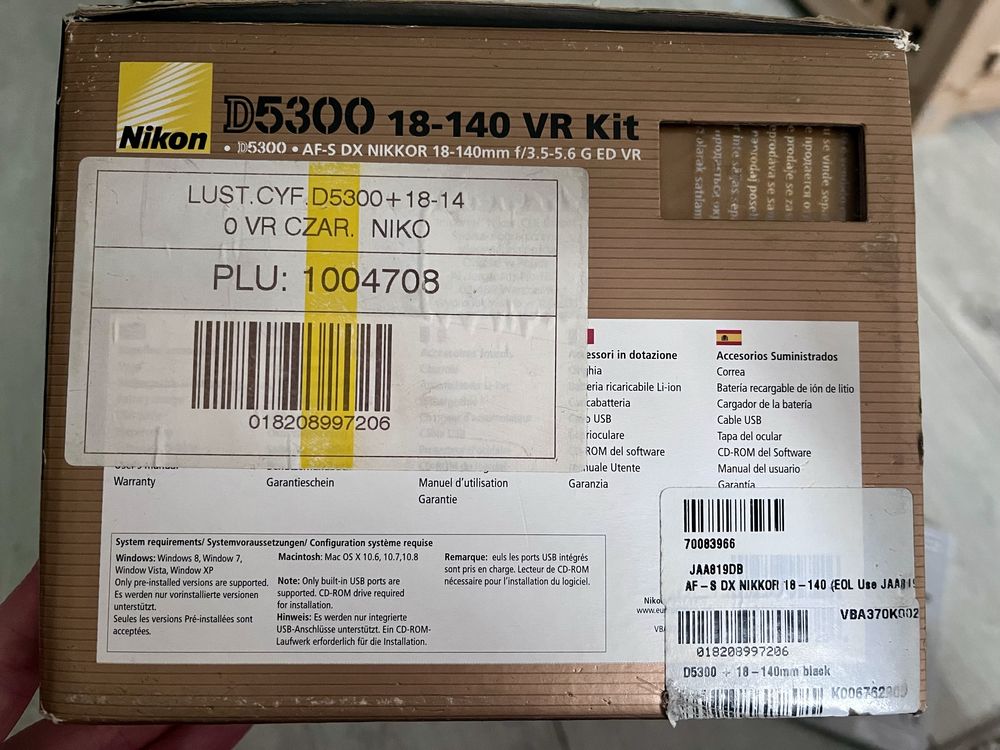 Lustrzanka Nikon D5300, 18-140 VR Kit