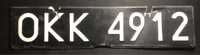 Czarna tablica rejestracyjna OKK 4912