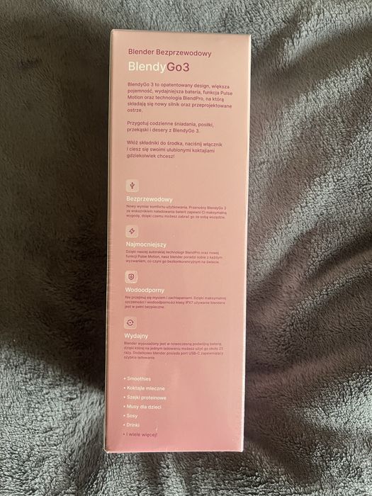 Blender BlendyGo 3 różowy zestaw