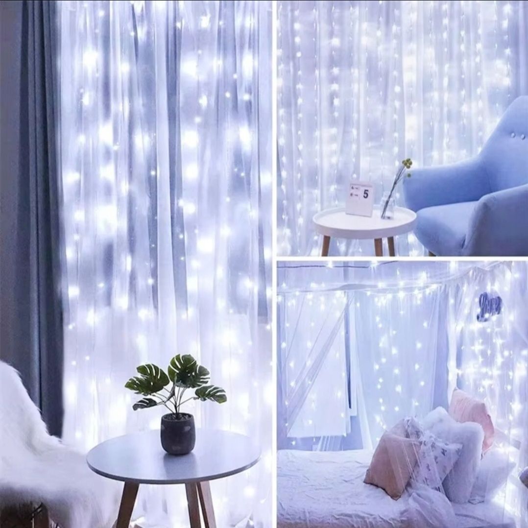Kurtyna świetlna 300 led lampki. Świąteczna girlanda XL