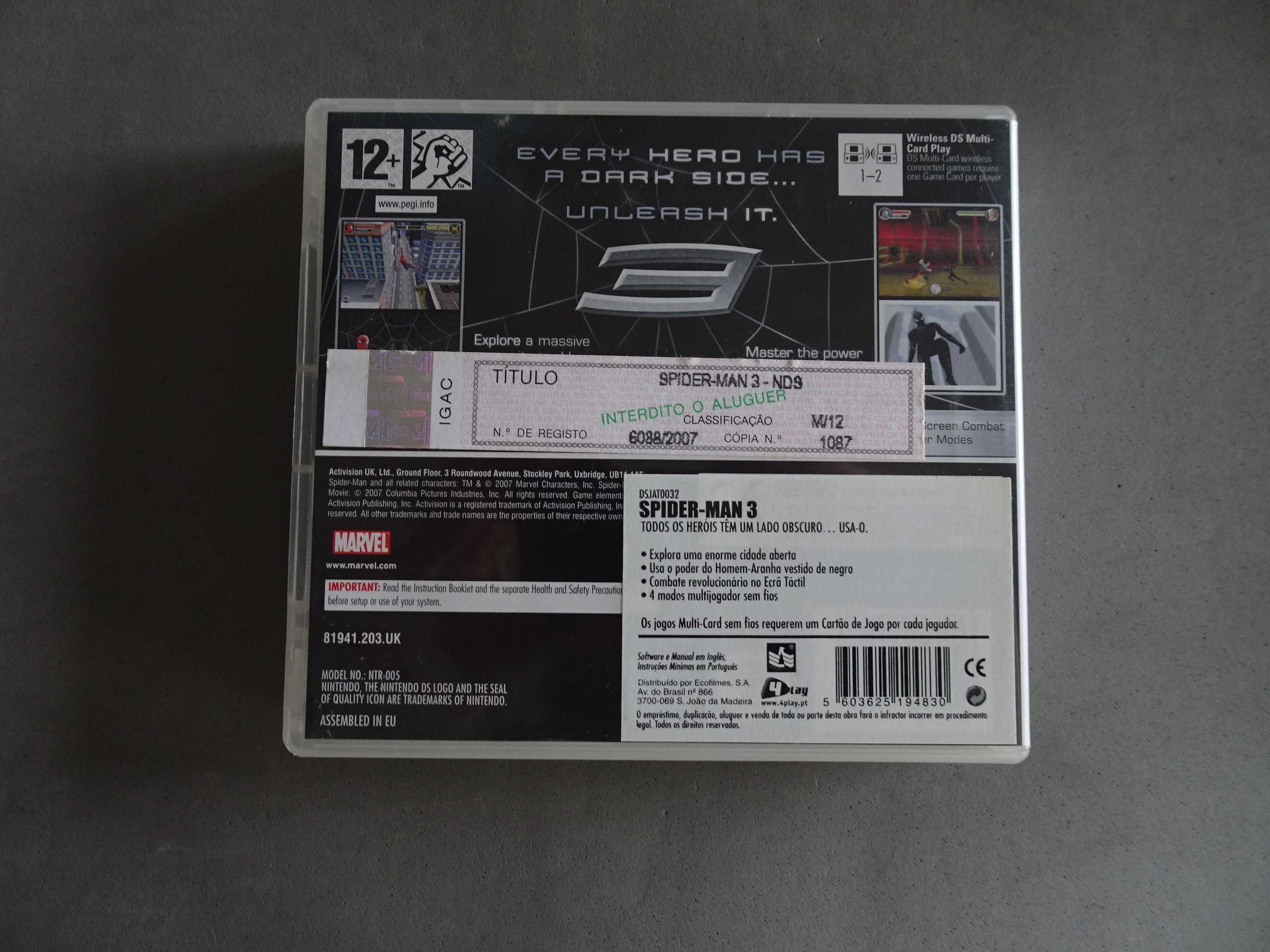 Jogo Nintendo DS - Spider-Man 3