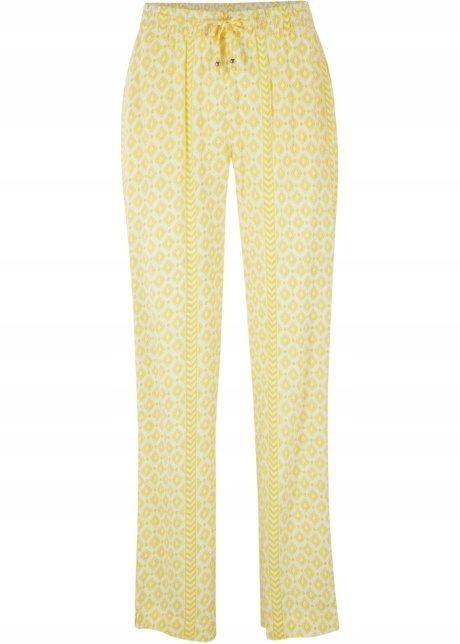 B.P.C spodnie żółte we wzory z wiskozy 40.