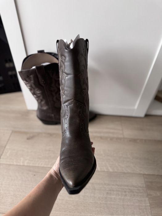 Kozaki brazowe even&odd• r39• kowbojki• z pudełkiem