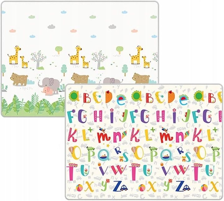 Piankowa mata dla dzieci składana dwustronna 180×120 cm