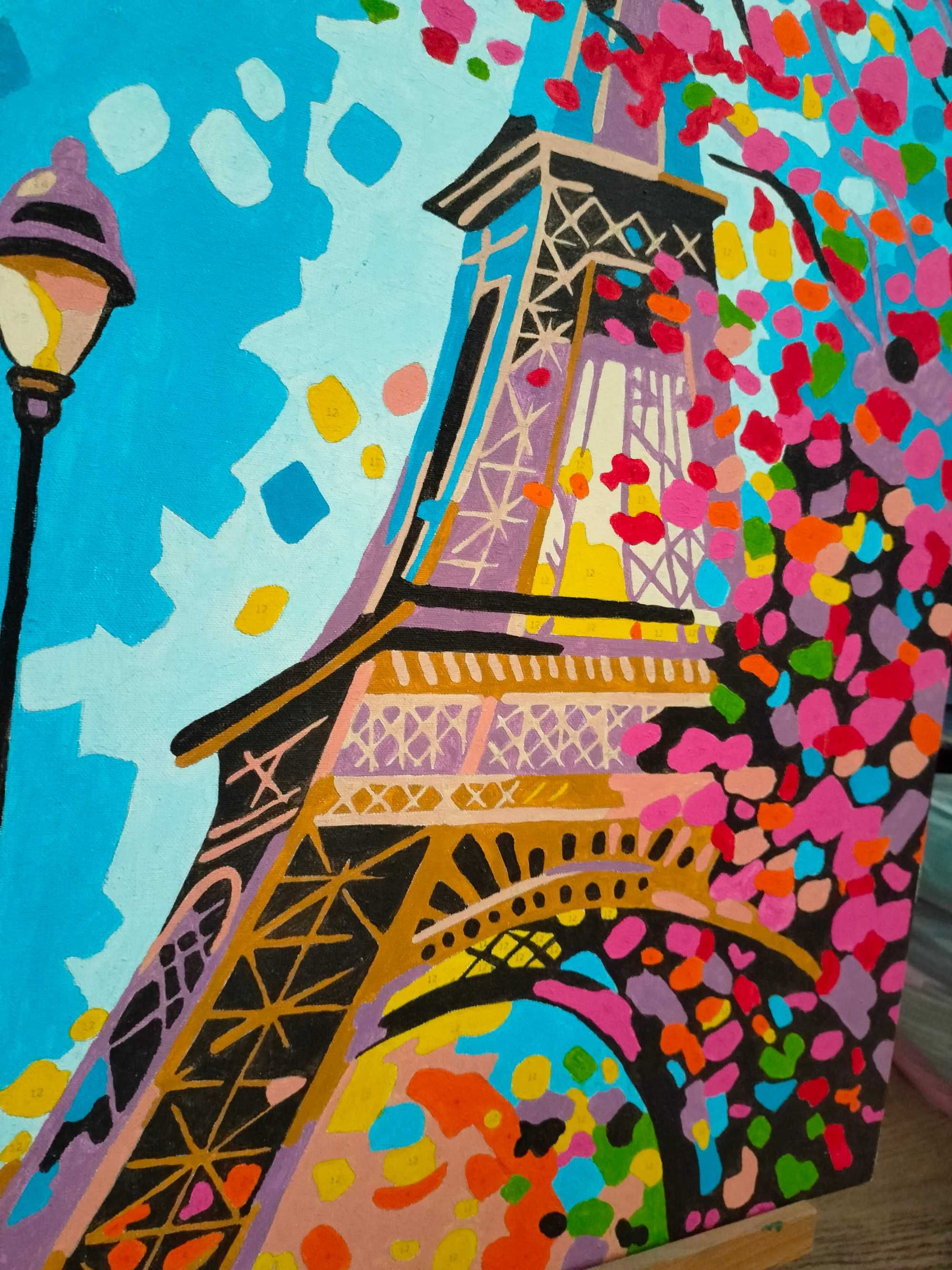 Картина Париж (Розфарбована картина по номерам)