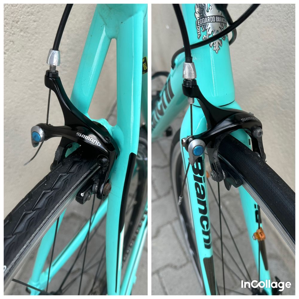 Rower szosowy kolarzówka Bianchi Via Nirone 7 Celeste Shimano 105 Alu