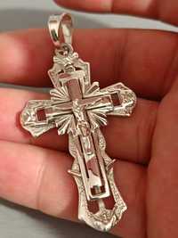Męski krzyżyk srebro 925 srebrny krzyż męski duży 7cm 15g