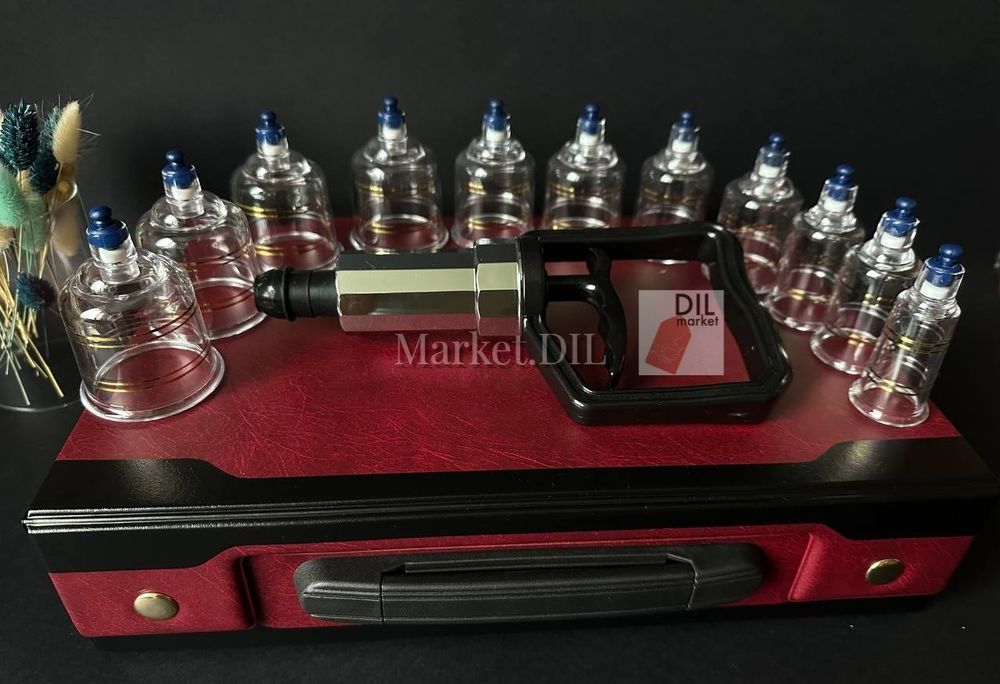 Вакуумні масажні банки 19 шт. (Південна Корея).  Банки масажні.