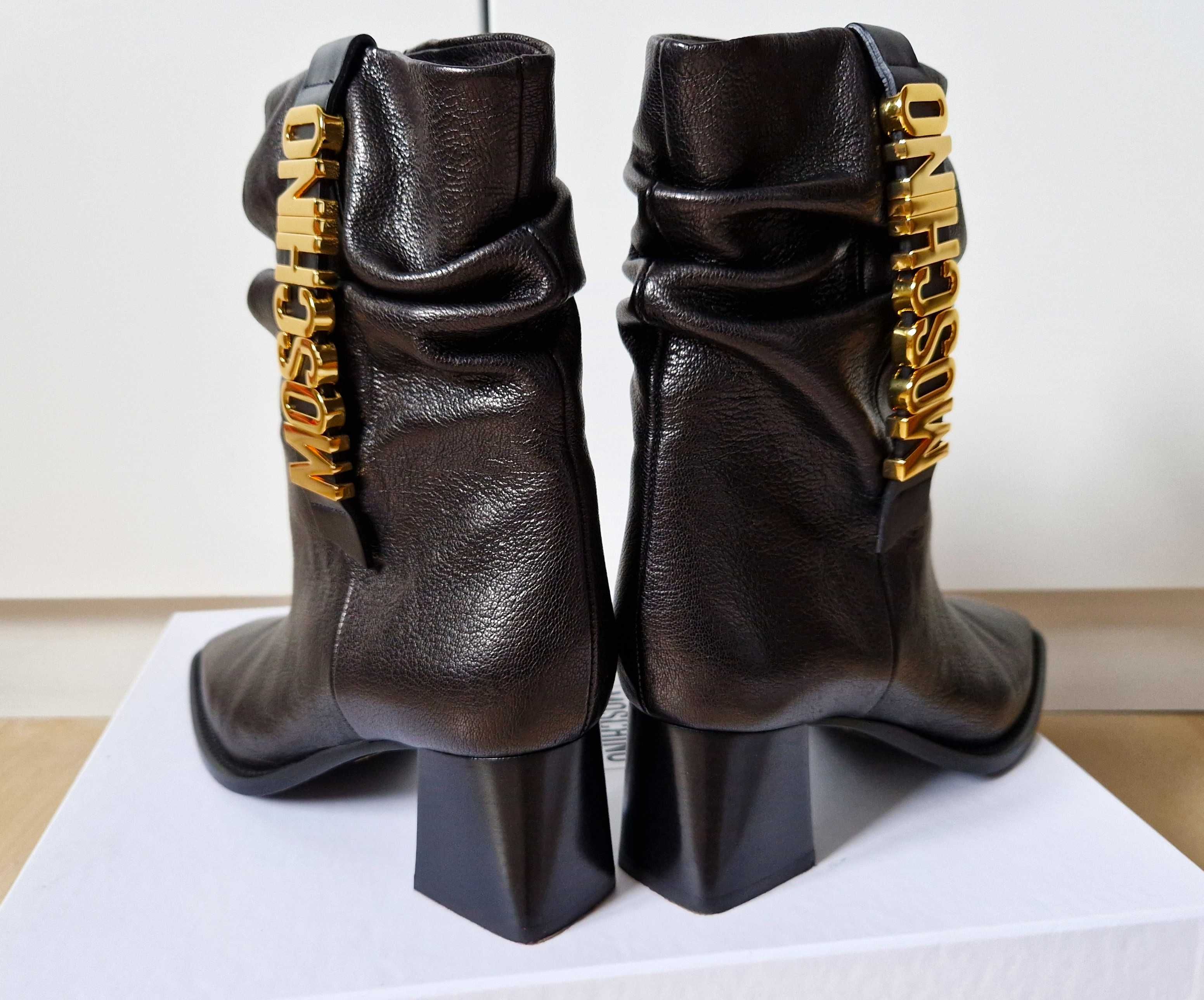 Botki Moschino Couture buty sztyblety