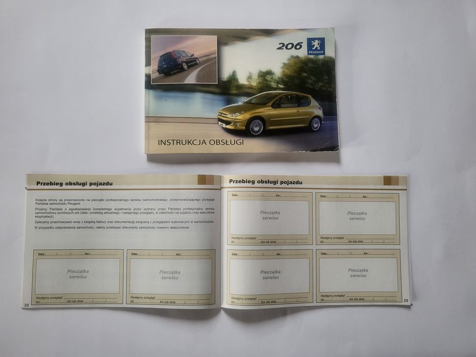 Instrukcja obsługi do samochodu Peugeot 206 Nowa Język Polski