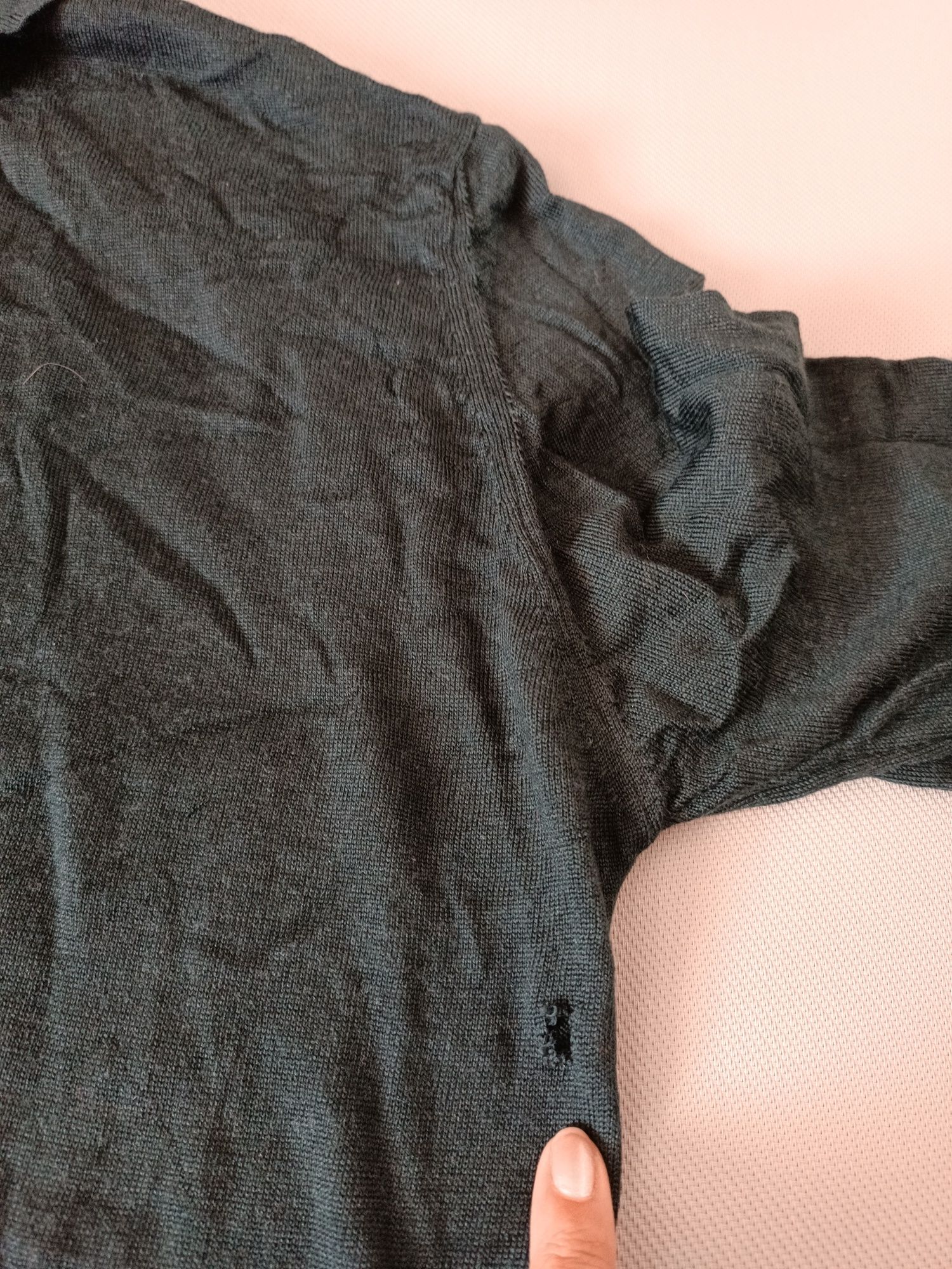 M&S collection skin fit sweter rozmiar XXL czarny merino i jedwab