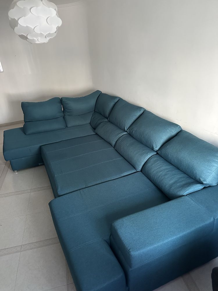 Sofá Canto Enorme com 2 Chaise Long Conforto e Espaço Extra!