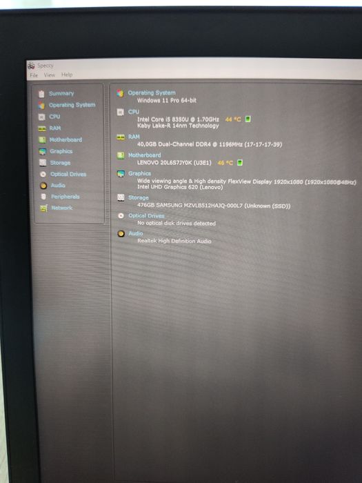 Laptop 14" Lenovo ThinkPad T480, Intel i5-8350U,  40GB RAM, 512GB SSD