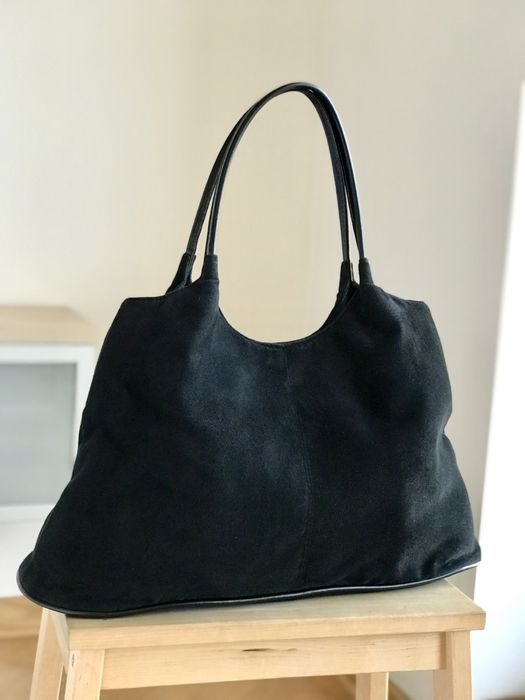 Czarna torebka torba na ramię shopper Shiseido