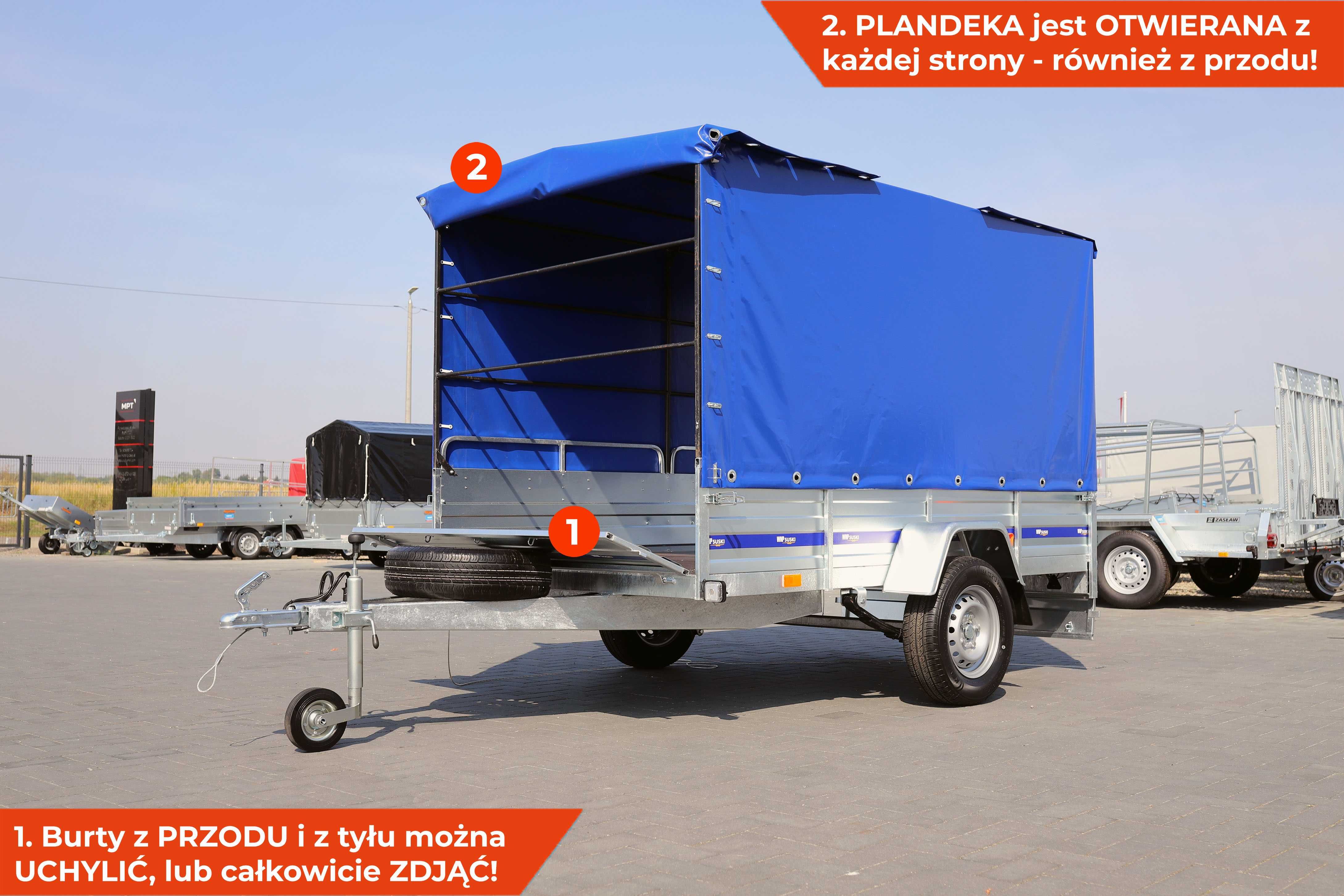 przyczepka z plandeką 120cm SUSKI 265 x 150 x 38 na resorach ŻUK G75S1