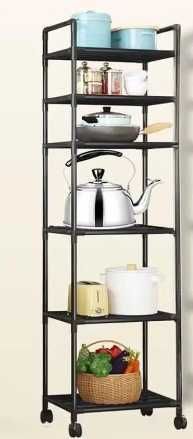 Багаторівневий підлоговий стелаж  на роликах 6 рівнів