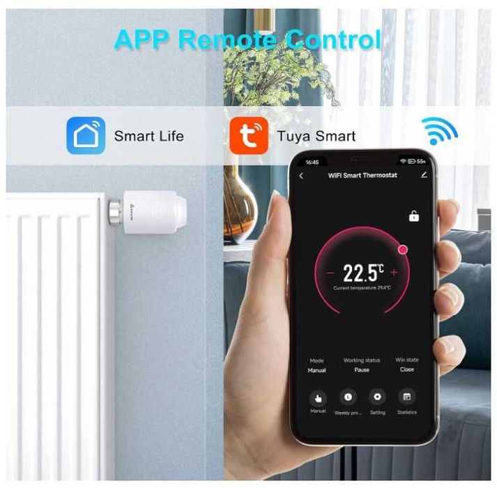 Inteligentny termostat grzejnikowy Wifi Salcar TRV603