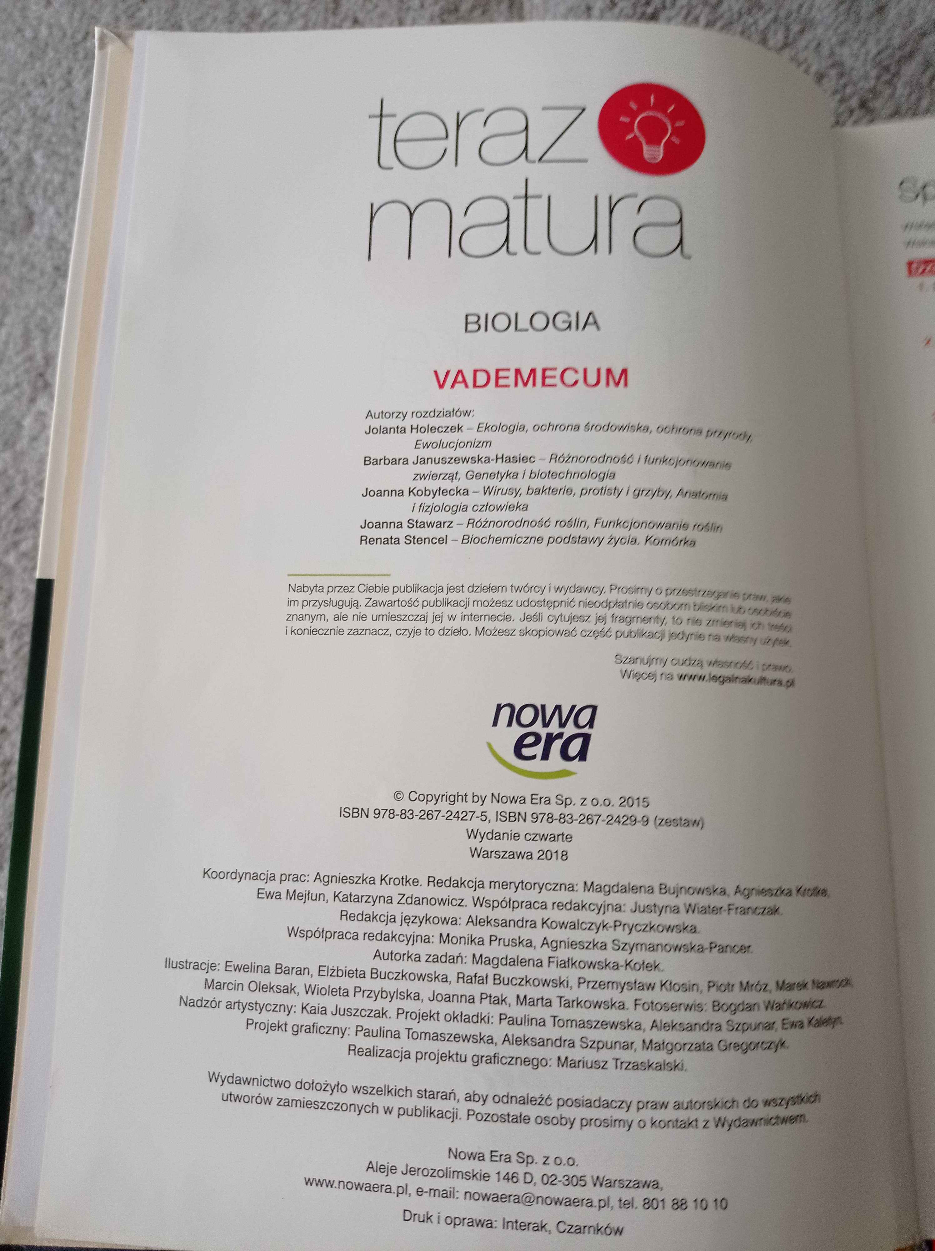 Teraz matura biologia vademecum