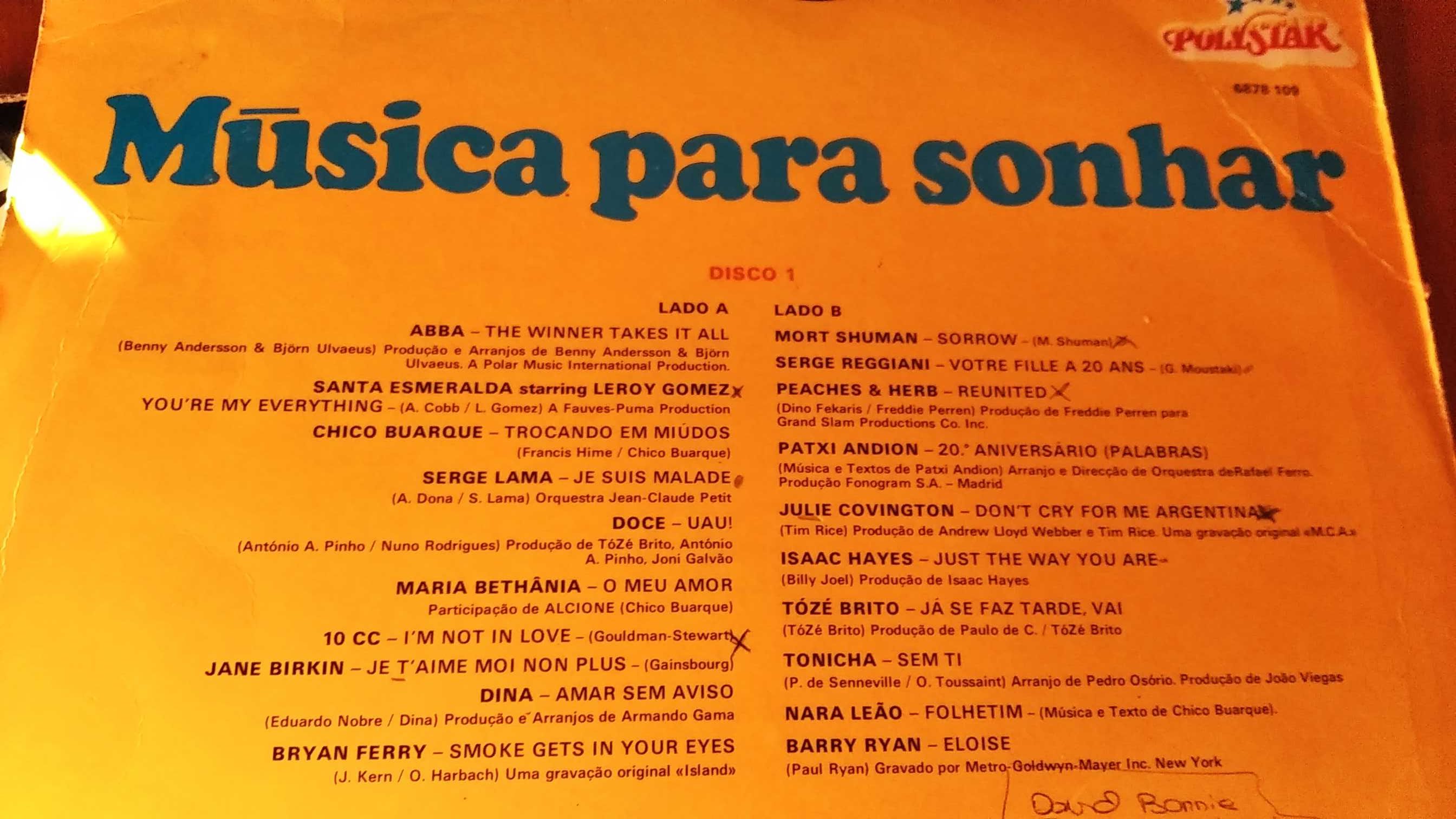 Disco C\ ABBA, Doce, Tonicha, Dina, Barry Ferry, Tózé Brito, Nara Leão