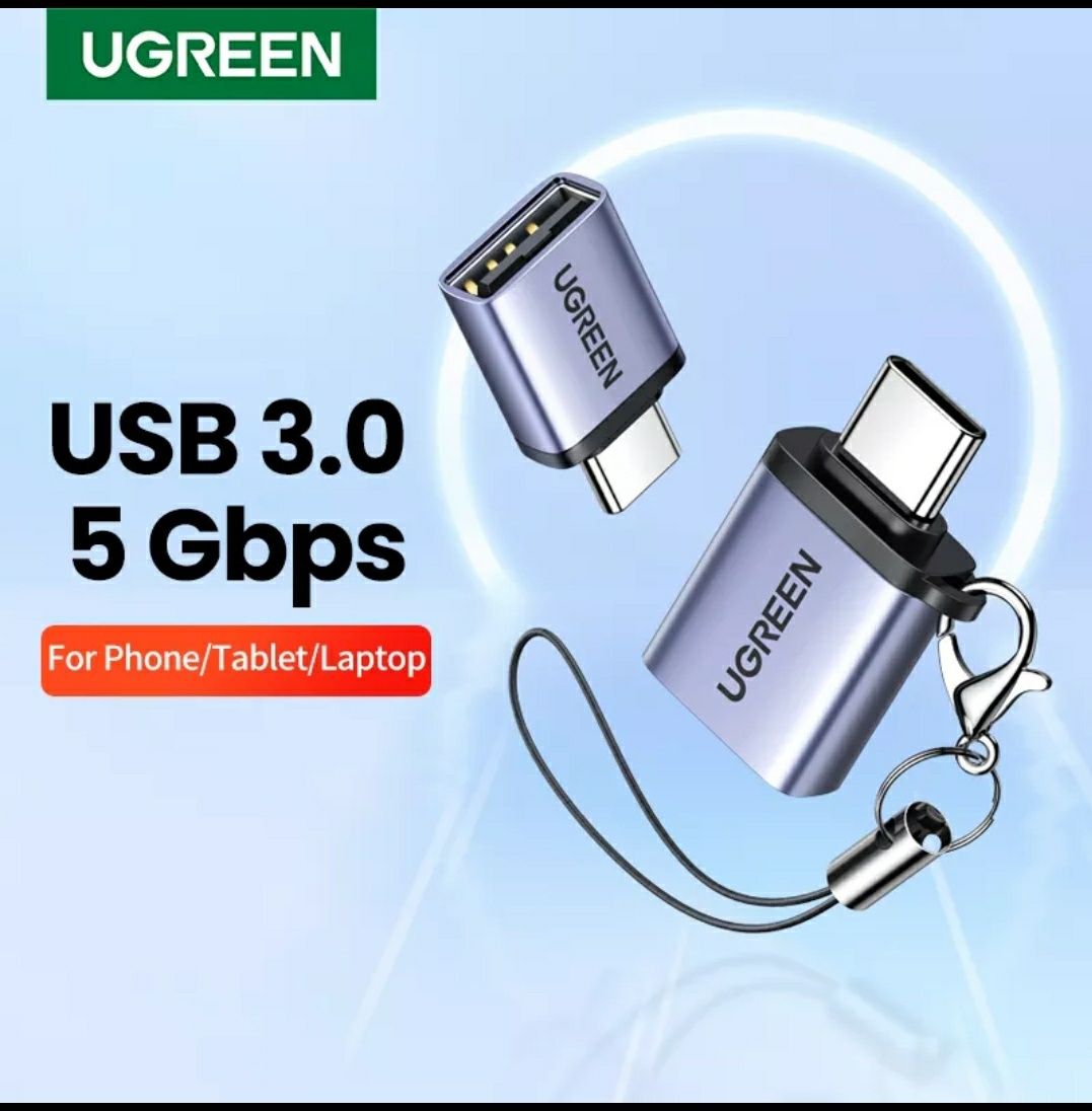 Адаптер Ugreen OTG с карабином Type-C to USB 3.0 Space Gray