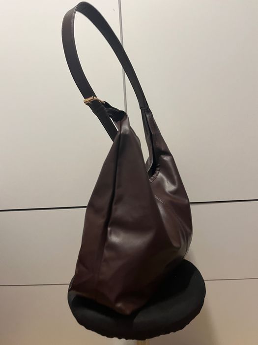 Duża bordowa torebka typu hobo z ekoskóry