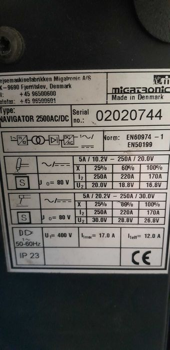 spawarka migatronic nawigator 2500 ac dc do aluminium