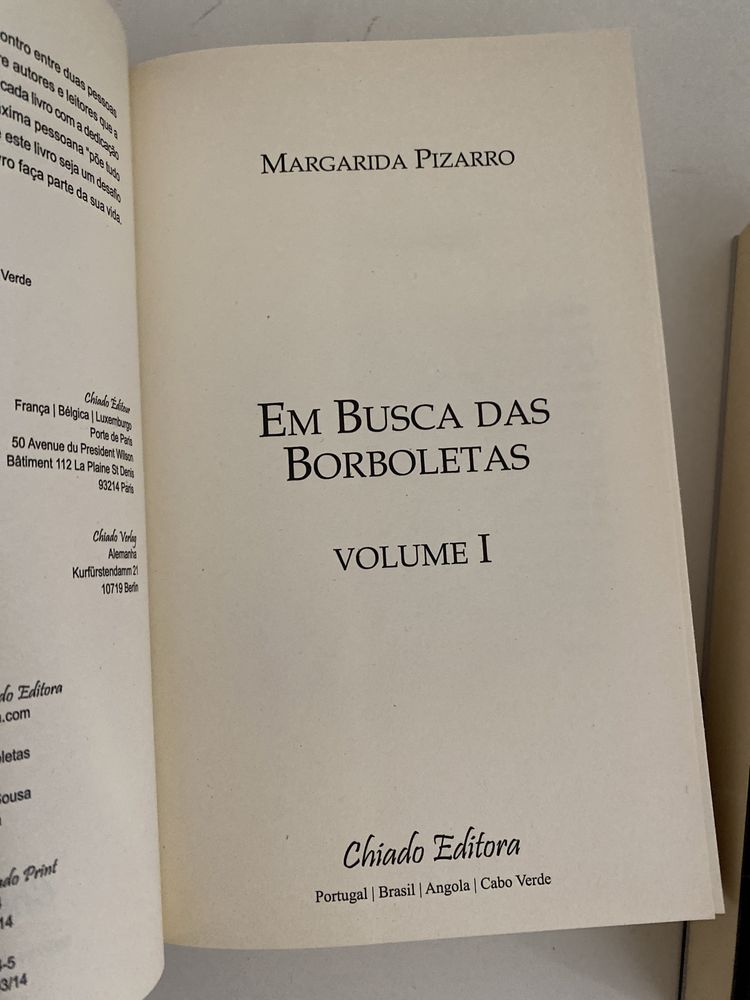 Margarida Pizarro -Em busca das Borboletas - 2 Volumes