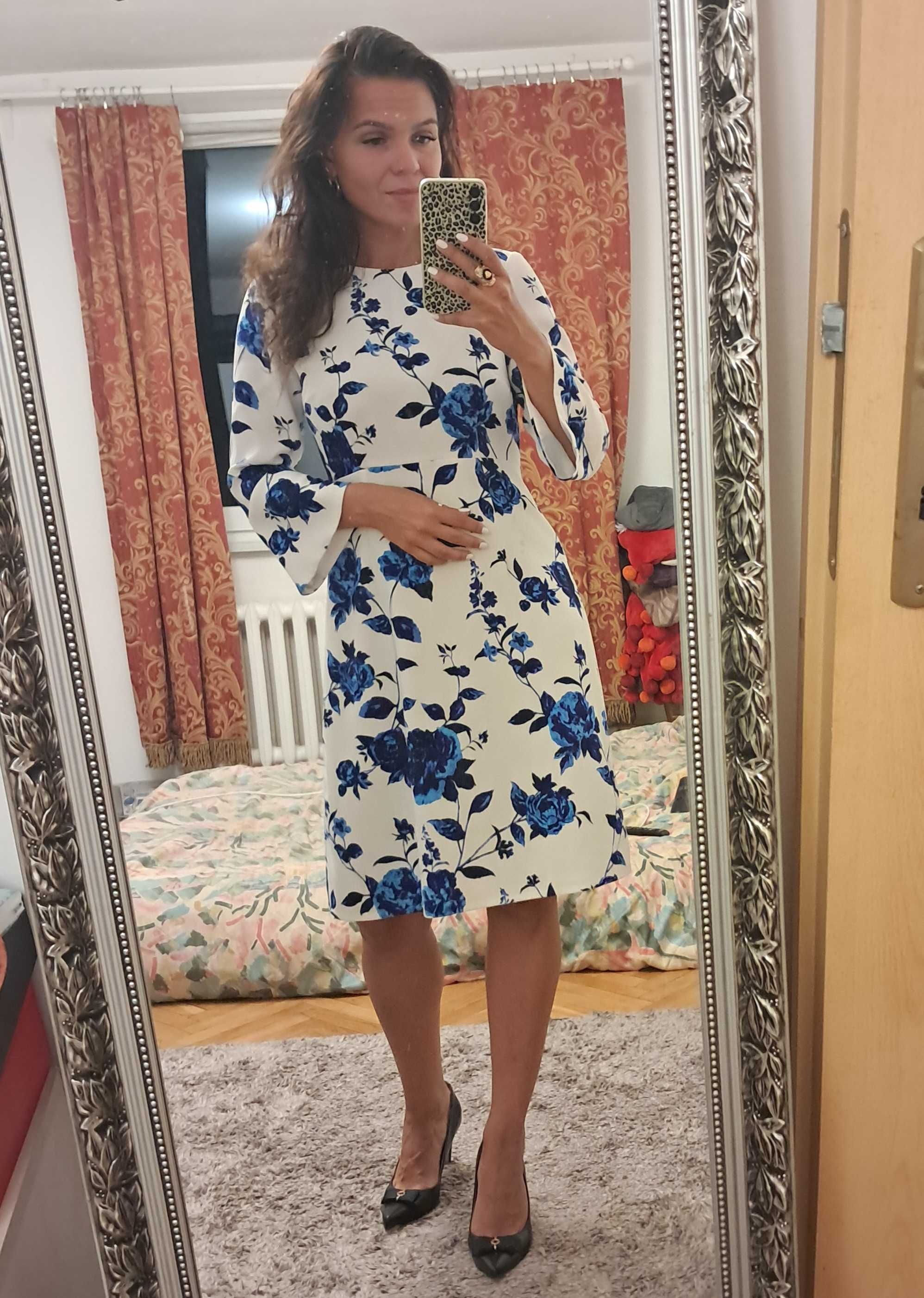 Elegancka biała sukienka Hobbs rozm. S/M