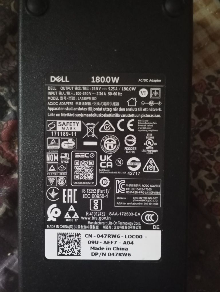Блок живлення Dell LA180PM180 7.4*5.0мм 180W 19.5V 9.23A (б/в, оригіна