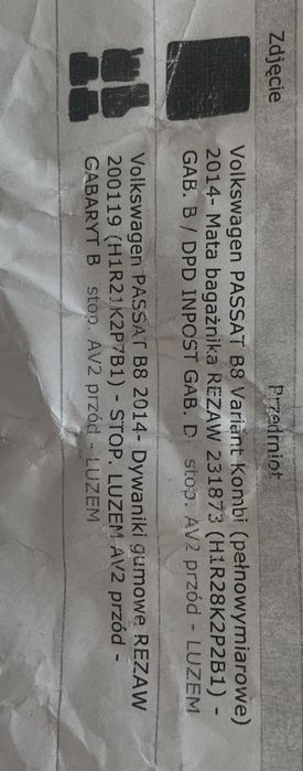 Dywaniki Volkswagen PASSAT B8 Variant Kombi 2014+mata bagażnika REZAW