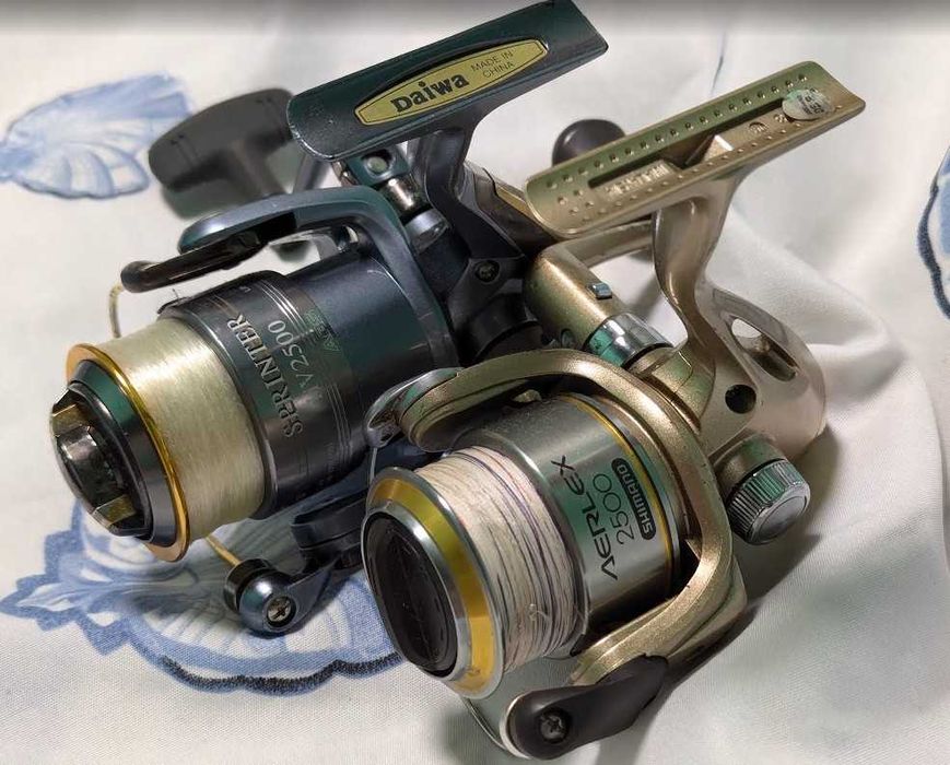 Рыболовные катушки Shimano-Daiwa размер 2500 с леской