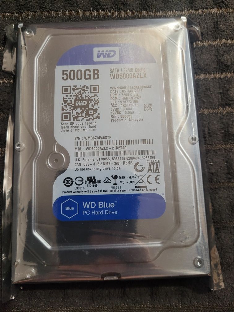 Nowy dysk 500GB WD.