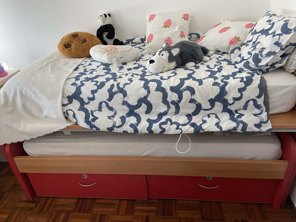 Cama individual dupla + 2 gavetas