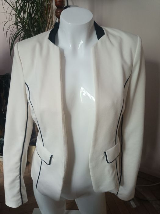 H&m elegancki biały żakiet marynarka