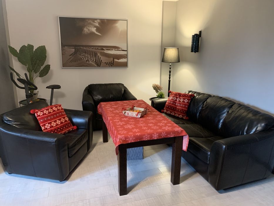 Zestaw wypoczynkowy skórzany Kler sofa fotele kanapa