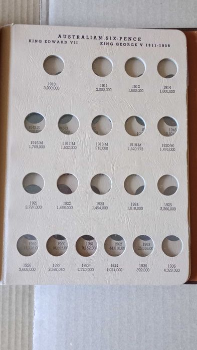 Stare monety Klaser Australia trzy - sześć pens 1910 - 1963