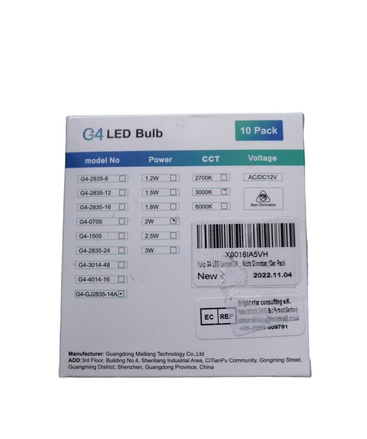 Żarówki LED G4 2 W