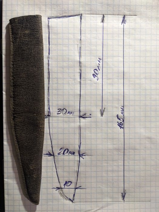 Чехол для очков и бритвы, кожа.