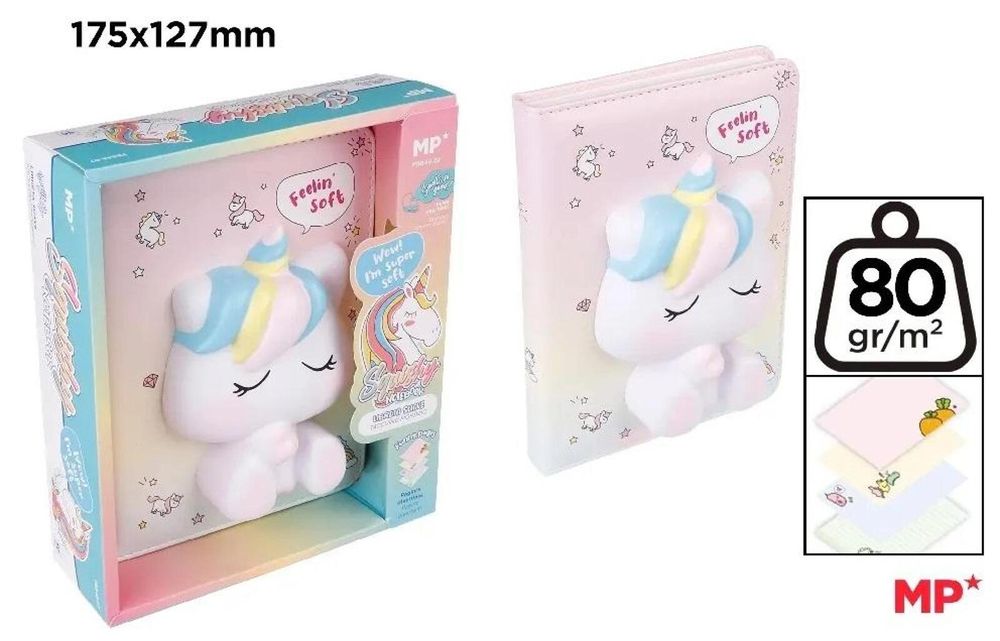 Notatnik z okładką 3D Jednorożec MP Main Paper blister,205x170 mm