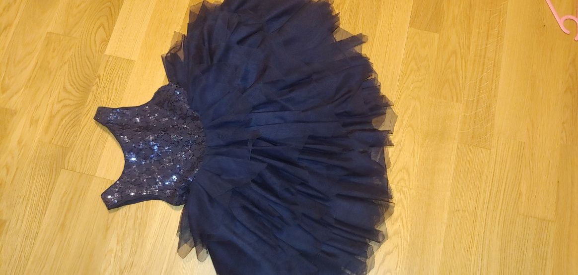 Galowa  sukienka z falbanami H&M 3- 4 lata